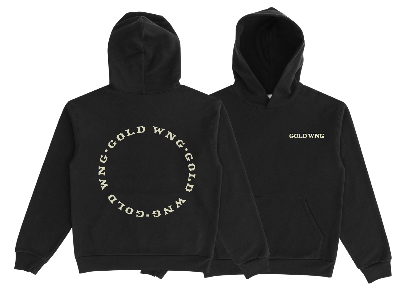 Circle Logo Hoodie in Black & Bone
