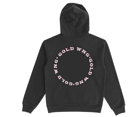 Circle Logo Hoodie in Black & Pink
