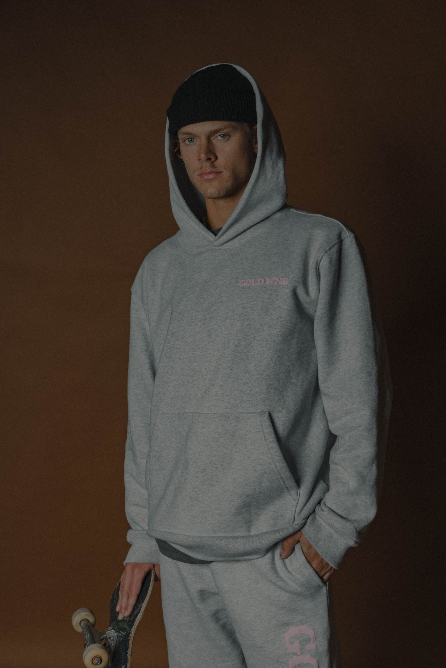 Circle Logo Hoodie Ash Gray & Pink