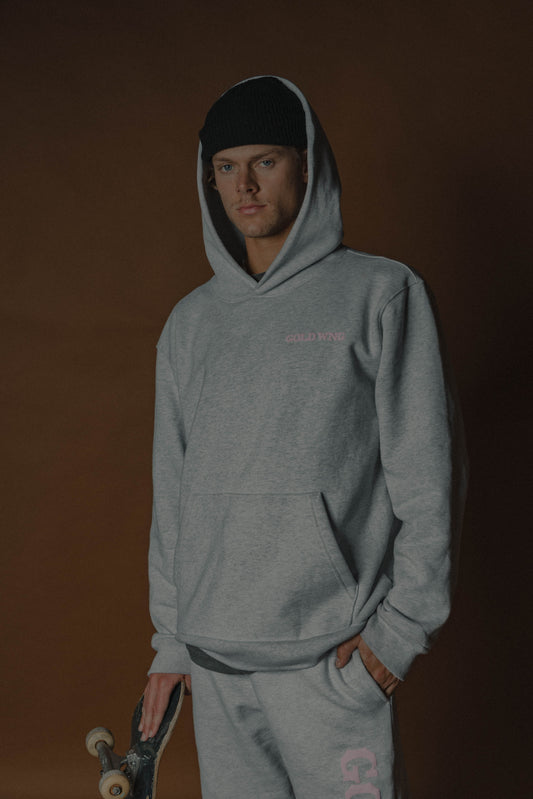 Circle Logo Hoodie Ash Gray & Pink