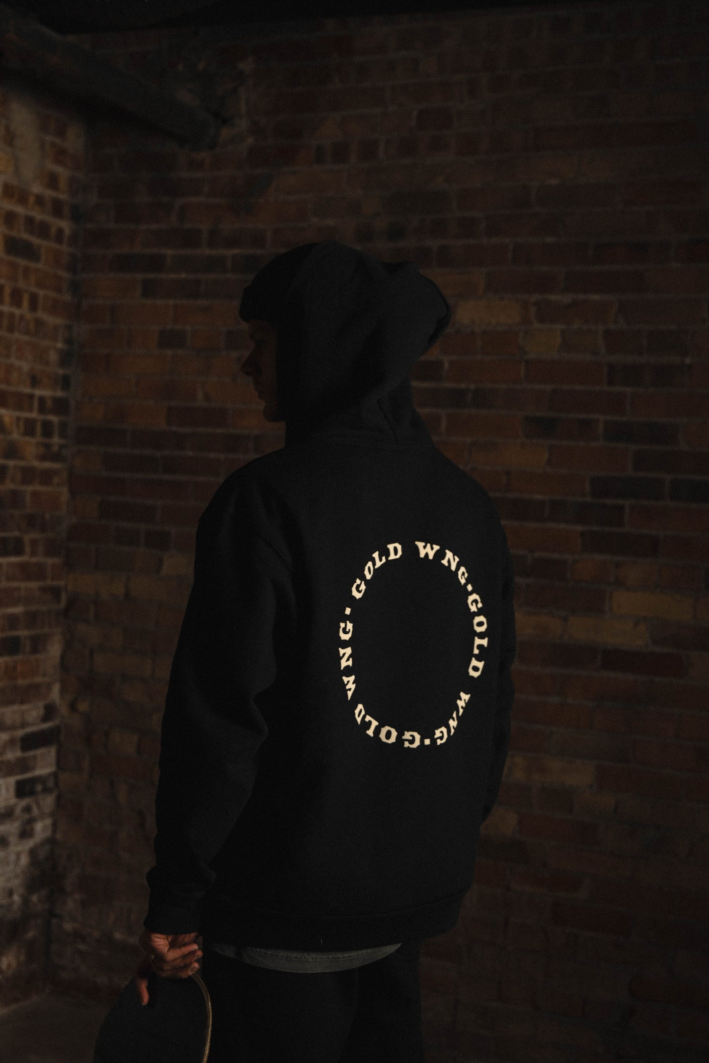Circle Logo Hoodie in Black & Bone