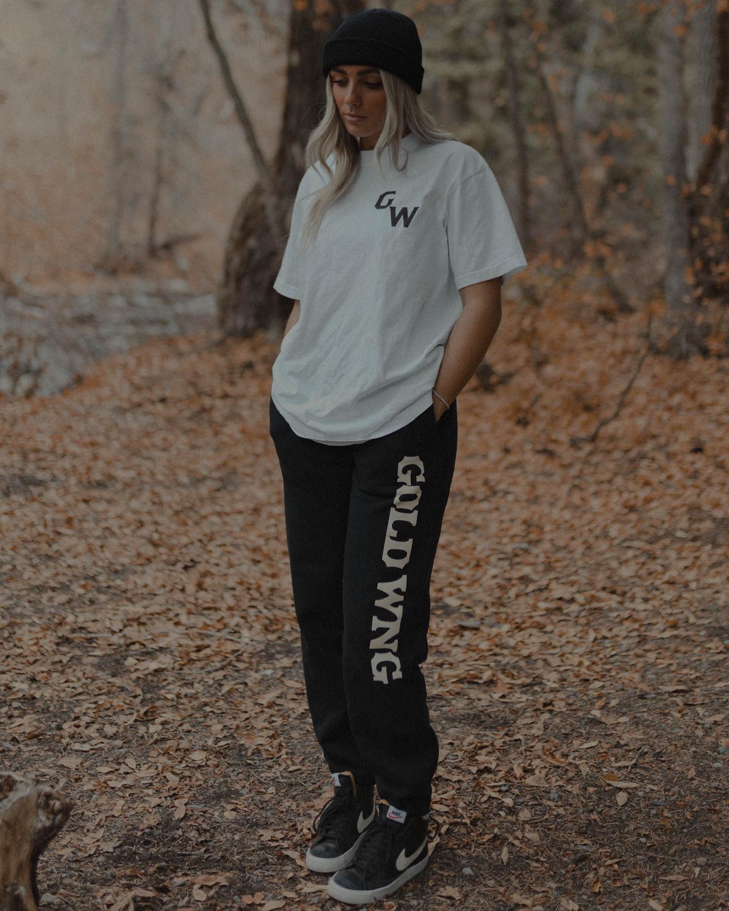 Logo Sweatpants in Black & Bone